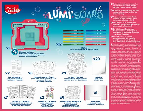 Kreatív készségfejlesztő rajzkészlet, MAPED CREATIV "Lumi Board Hableány"